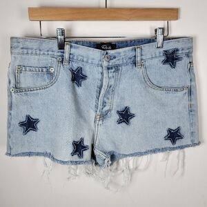 Rails Logan Star Denim Shorts Size 30 Medium Wash Button Fly 100% Cotton